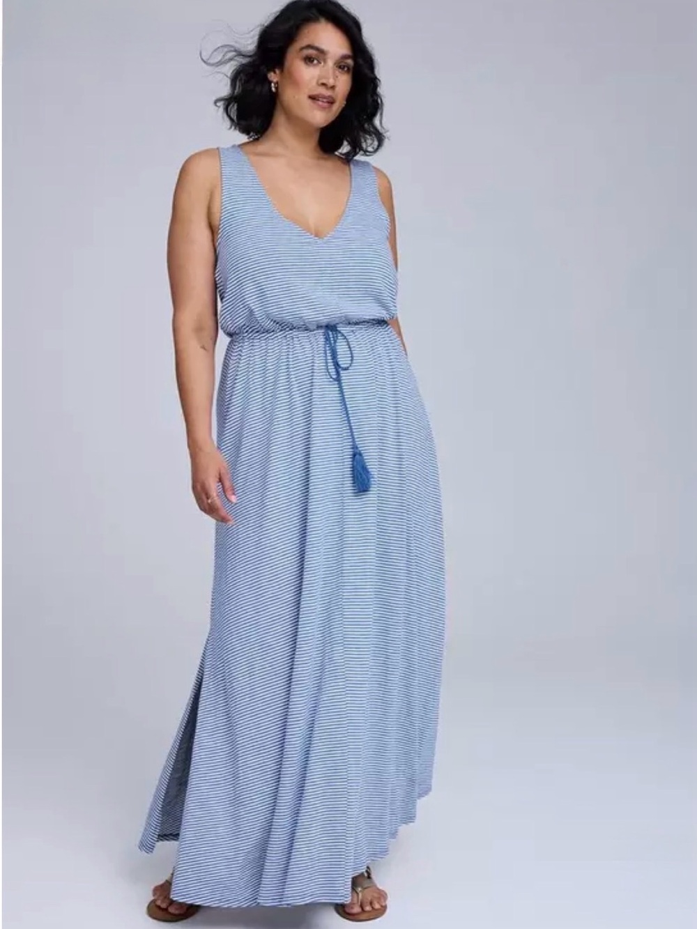 torrid Blue & White Striped Tank Top